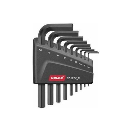 Holex L-wrench Set, Phosphated, 9 Pc, 1.5 mm to 10 mm 626077 9